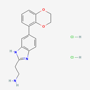 2-[5-(2,3-dihydro-1,4-benzodioxin-5-yl)-1H-1,3-benzodiazol-2-yl]ethan-1-amine dihydrochloride