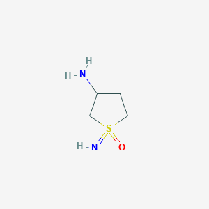 molecular formula C4H10N2OS B13491504 3-Amino-1-imino-1lambda6-thiolan-1-one 