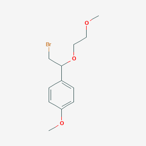 molecular formula C12H17BrO3 B13491570 1-(2-Bromo-1-(2-methoxyethoxy)ethyl)-4-methoxybenzene 