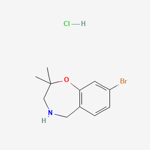 molecular formula C11H15BrClNO B13491573 8-Bromo-2,2-dimethyl-2,3,4,5-tetrahydro-1,4-benzoxazepine hydrochloride 