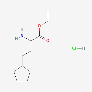 Ethyl 2-amino-4-cyclopentylbutanoate hydrochloride