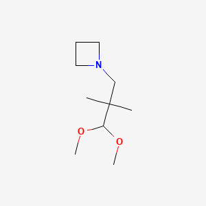 molecular formula C10H21NO2 B13491674 1-(3,3-Dimethoxy-2,2-dimethylpropyl)azetidine 