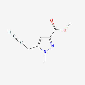 molecular formula C9H10N2O2 B13491707 methyl 1-methyl-5-(prop-2-yn-1-yl)-1H-pyrazole-3-carboxylate 