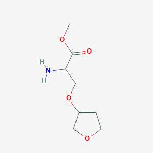 molecular formula C8H15NO4 B13491753 Methyl o-(tetrahydrofuran-3-yl)serinate 