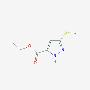 molecular formula C7H10N2O2S B13491755 Ethyl 3-(methylthio)-1H-pyrazole-5-carboxylate 