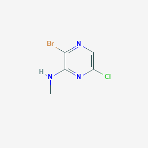 molecular formula C5H5BrClN3 B13491823 3-bromo-6-chloro-N-methyl-2-Pyrazinamine 