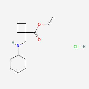 molecular formula C14H26ClNO2 B13491917 Ethyl 1-[(cyclohexylamino)methyl]cyclobutane-1-carboxylate hydrochloride 