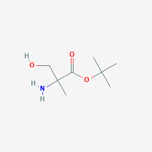 molecular formula C8H17NO3 B13491926 Tert-butyl 2-amino-3-hydroxy-2-methylpropanoate 