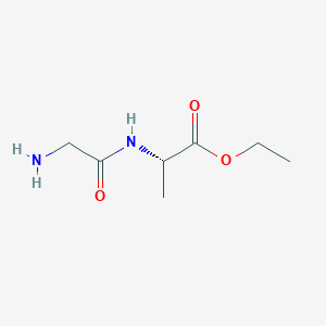 molecular formula C7H14N2O3 B13492080 Ethyl (2S)-2-(2-aminoacetamido)propanoate 