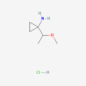 molecular formula C6H14ClNO B13492097 1-(1-Methoxyethyl)cyclopropan-1-amine hydrochloride 