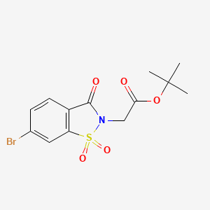 molecular formula C13H14BrNO5S B13492118 Tert-butyl 2-(6-bromo-1,1,3-trioxo-2,3-dihydro-1lambda6,2-benzothiazol-2-yl)acetate 