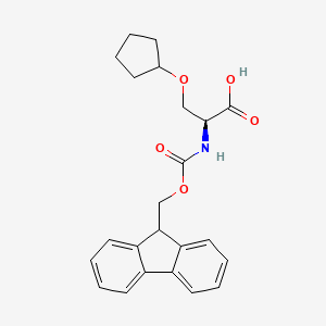 molecular formula C23H25NO5 B13492218 (2S)-3-(cyclopentyloxy)-2-({[(9H-fluoren-9-yl)methoxy]carbonyl}amino)propanoic acid 