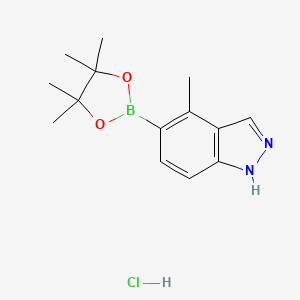 molecular formula C14H20BClN2O2 B13492230 4-methyl-5-(4,4,5,5-tetramethyl-1,3,2-dioxaborolan-2-yl)-1H-indazole hydrochloride 