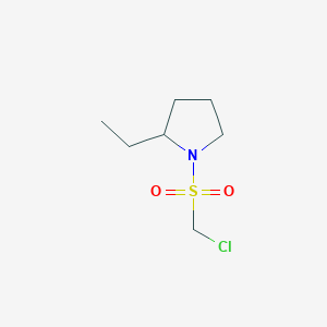 molecular formula C7H14ClNO2S B13492243 1-((Chloromethyl)sulfonyl)-2-ethylpyrrolidine 