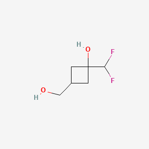 molecular formula C6H10F2O2 B13492331 1-(Difluoromethyl)-3-(hydroxymethyl)cyclobutan-1-ol 