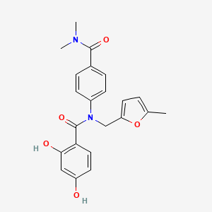 N-(4-(Dimethylcarbamoyl)phenyl)-2,4-dihydroxy-N-((5-methylfuran-2-yl)methyl)benzamide