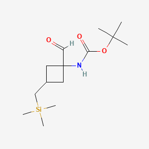 tert-butyl N-{1-formyl-3-[(trimethylsilyl)methyl]cyclobutyl}carbamate, Mixture of diastereomers