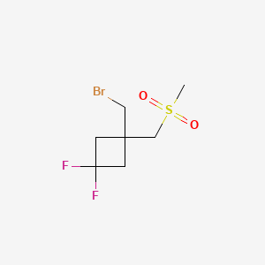 molecular formula C7H11BrF2O2S B13492507 1-(Bromomethyl)-3,3-difluoro-1-(methanesulfonylmethyl)cyclobutane 