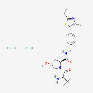 (2S,4R)-1-[(2S)-2-amino-3,3-dimethylbutanoyl]-N-{[4-(2-ethyl-4-methyl-1,3-thiazol-5-yl)phenyl]methyl}-4-hydroxypyrrolidine-2-carboxamide dihydrochloride