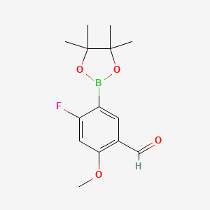 4-Fluoro-2-methoxy-5-(4,4,5,5-tetramethyl-1,3,2-dioxaborolan-2-yl)benzaldehyde