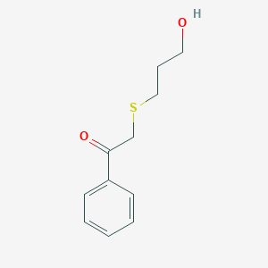 molecular formula C11H14O2S B13492571 2-((3-Hydroxypropyl)thio)-1-phenylethan-1-one 