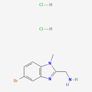 molecular formula C9H12BrCl2N3 B13492615 1-(5-bromo-1-methyl-1H-1,3-benzodiazol-2-yl)methanamine dihydrochloride 