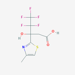 4,4,5,5,5-Pentafluoro-3-hydroxy-3-(4-methyl-1,3-thiazol-2-yl)pentanoic acid