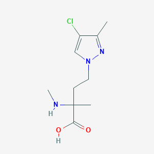 molecular formula C10H16ClN3O2 B13492623 4-(4-Chloro-3-methyl-1h-pyrazol-1-yl)-2-methyl-2-(methylamino)butanoic acid 