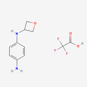 molecular formula C11H13F3N2O3 B13492678 N1-(oxetan-3-yl)benzene-1,4-diamine, trifluoroacetic acid 