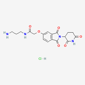 molecular formula C18H21ClN4O6 B13492693 N-(3-aminopropyl)-2-{[2-(2,6-dioxopiperidin-3-yl)-1,3-dioxo-2,3-dihydro-1H-isoindol-5-yl]oxy}acetamide hydrochloride 