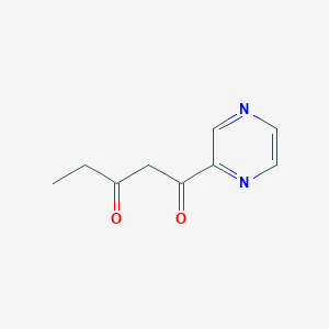 molecular formula C9H10N2O2 B13492709 1-(Pyrazin-2-yl)pentane-1,3-dione 