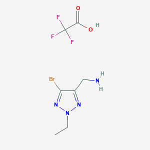 molecular formula C7H10BrF3N4O2 B13492716 1-(5-bromo-2-ethyl-2H-1,2,3-triazol-4-yl)methanamine, trifluoroacetic acid 