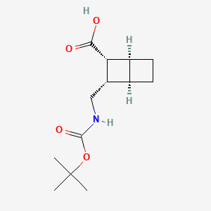 molecular formula C13H21NO4 B13492746 rac-(1R,2S,3R,4S)-3-({[(tert-butoxy)carbonyl]amino}methyl)bicyclo[2.2.0]hexane-2-carboxylic acid 