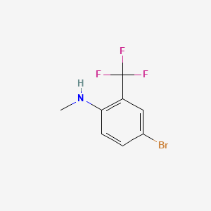 molecular formula C8H7BrF3N B13492758 4-bromo-N-methyl-2-(trifluoromethyl)aniline 