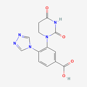 molecular formula C13H11N5O4 B13492777 3-(2,4-Dioxohexahydropyrimidin-1-yl)-4-(1,2,4-triazol-4-yl)benzoic acid 