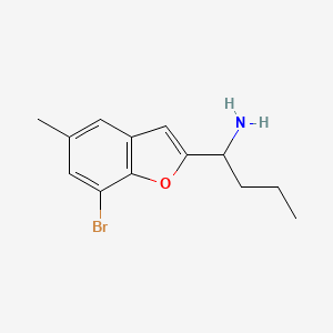 1-(7-Bromo-5-methylbenzofuran-2-yl)butan-1-amine