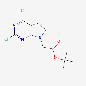 molecular formula C12H13Cl2N3O2 B13492841 tert-butyl 2-{2,4-dichloro-7H-pyrrolo[2,3-d]pyrimidin-7-yl}acetate 