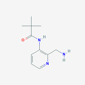 molecular formula C11H17N3O B13492888 N-(2-(Aminomethyl)pyridin-3-yl)pivalamide 