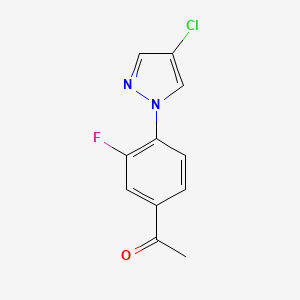 1-(4-(4-Chloro-1h-pyrazol-1-yl)-3-fluorophenyl)ethan-1-one