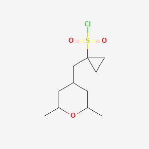 1-[(2,6-Dimethyloxan-4-yl)methyl]cyclopropane-1-sulfonyl chloride