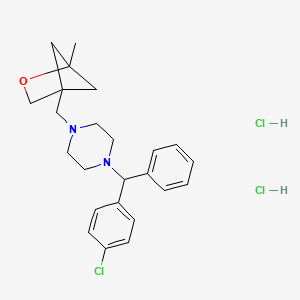 1-[(4-Chlorophenyl)(phenyl)methyl]-4-({1-methyl-2-oxabicyclo[2.1.1]hexan-4-yl}methyl)piperazinedihydrochloride