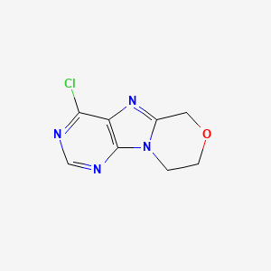 molecular formula C8H7ClN4O B13493110 4-chloro-6H,8H,9H-[1,4]oxazino[3,4-h]purine 