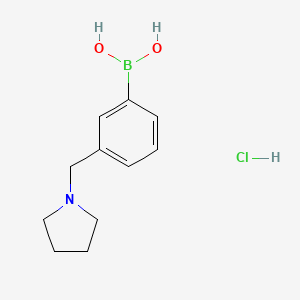 {3-[(Pyrrolidin-1-yl)methyl]phenyl}boronic acid hydrochloride