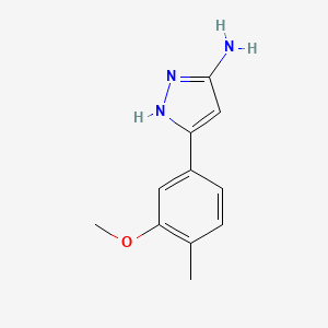 molecular formula C11H13N3O B13493115 5-(3-methoxy-4-methylphenyl)-1H-pyrazol-3-amine 