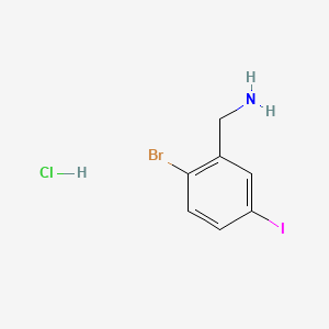 molecular formula C7H8BrClIN B13493132 1-(2-Bromo-5-iodophenyl)methanamine hydrochloride 