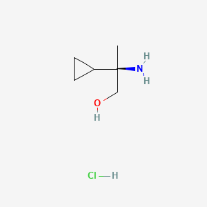 molecular formula C6H14ClNO B13493133 (2R)-2-amino-2-cyclopropylpropan-1-ol hydrochloride 