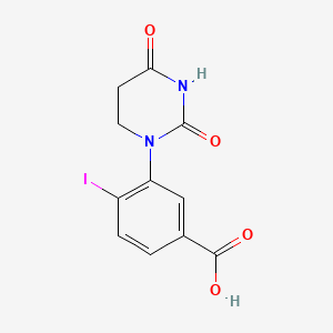 molecular formula C11H9IN2O4 B13493178 3-(2,4-Dioxohexahydropyrimidin-1-yl)-4-iodo-benzoic acid 