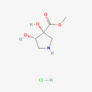 molecular formula C6H12ClNO4 B13493202 rac-methyl (3R,4S)-3,4-dihydroxypyrrolidine-3-carboxylate hydrochloride 