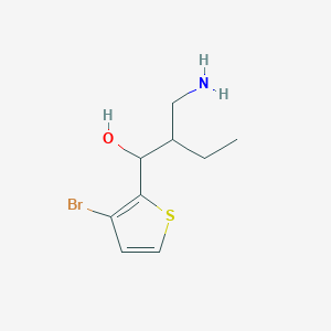 molecular formula C9H14BrNOS B13493217 2-(Aminomethyl)-1-(3-bromothiophen-2-yl)butan-1-ol 