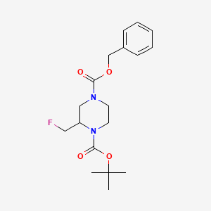 molecular formula C18H25FN2O4 B13493234 4-Benzyl 1-(tert-butyl) 2-(fluoromethyl)piperazine-1,4-dicarboxylate 